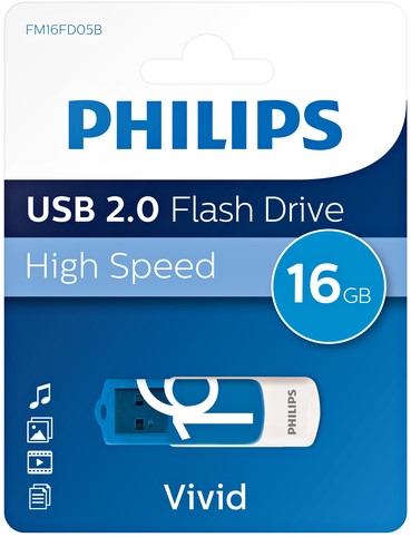 USB stick 2.0 Philips Vivid Edition 16GB blauw 1 Stuk-3