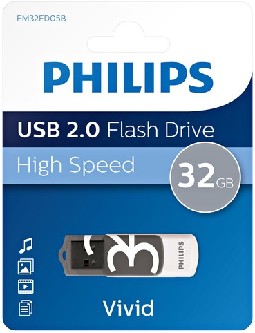 USB stick 2.0 Philips Vivid USB-A 32GB grijs 1 Stuk-3