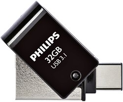 USB stick 3.1 Philips 2in1 USB-C USB-A 32GB zwart 1 Stuk