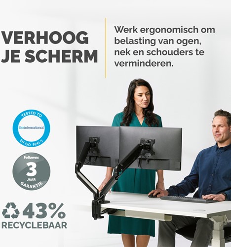 Monitorarm Fellowes Platinum Series dubbel hor 1 Stuk-2