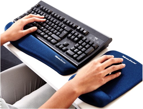 Muismatpolssteun Fellowes Plush Touch blauw 1 Stuk-3