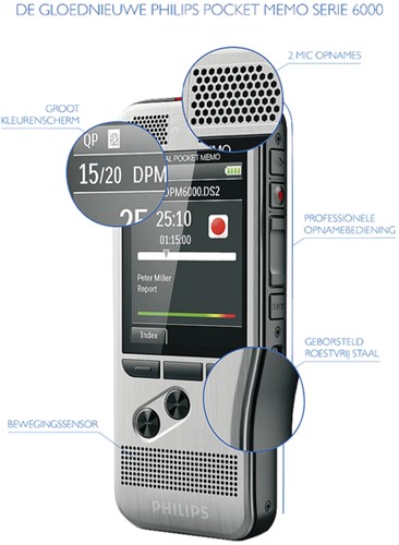 Dicteerapparaat Philips PocketMemo DPM6000 1 Stuk-3