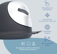 Muis R-Go Ergonomisch HE Break Draad Rechts M 1 Stuk-2
