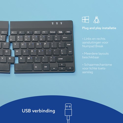 Toetsenbord R-Go Ergonomisch Split Break QWERTY 1 Stuk-1