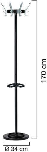 Kapstok Unilux Cypres staand zwart 1 Stuk-2