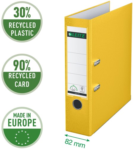 Ordner Leitz 1010 180° 80mm PP A4 geel 1 Stuk-3