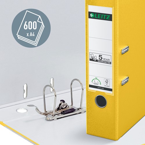 Ordner Leitz 1010 180° 80mm PP A4 geel 1 Stuk-1