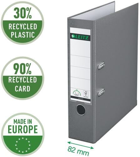 Ordner Leitz 1010 180° 80mm PP A4 grijs 1 Stuk-3