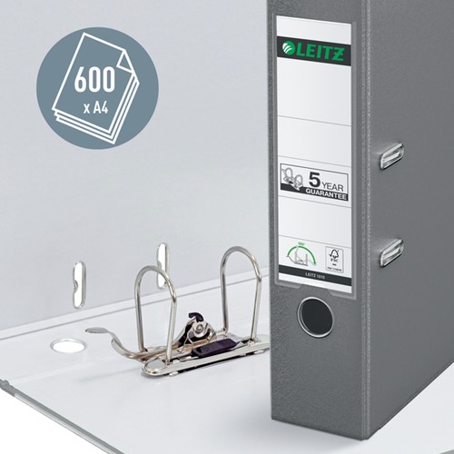 Ordner Leitz 1010 180° 80mm PP A4 grijs 1 Stuk-1