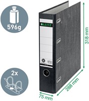 Ordner Leitz 1092 giro-bank met dubbele mechaniek 75mm karton A4 zwart-7
