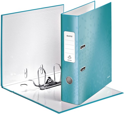 Ordner Leitz Wow 180° gelamineerd 80mm A4 ijsblauw 1 Stuk