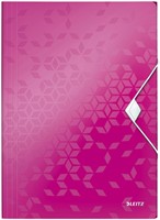 Elastomap Leitz WOW A4 3 klep PP roze 1 Stuk