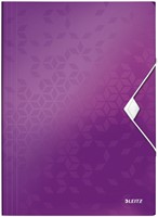 Elastomap Leitz WOW A4 3 klep PP paars 1 Stuk