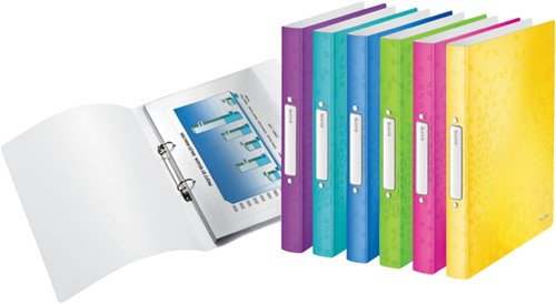 Ringband Leitz WOW A4 2-rings O-mech 25mm PP roze 1 Stuk-2