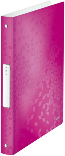 Ringband Leitz WOW A4 4-rings O-mech 25mm PP roze 1 Stuk