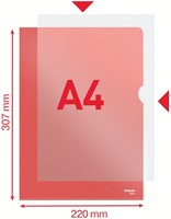 L-map Esselte standaard A4 0.11mm PP rood 100 Stuk-3