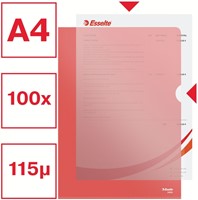L-map Esselte standaard A4 0.11mm PP rood 100 Stuk-1