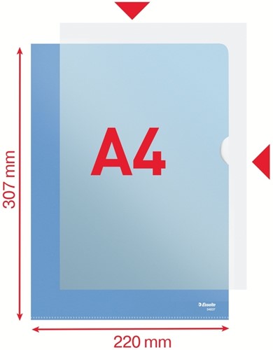 L-map Esselte standaard A4 0.11mm PP blauw 100 Stuk-3