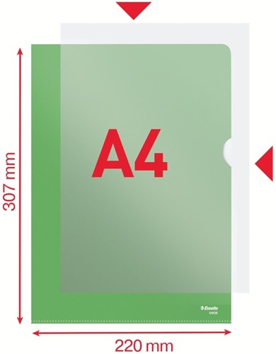 Insteekmap L-model Esselte standaard A4 0.11mm PP groen 100 stuks-3