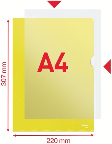 L-map Esselte standaard A4 0.11mm PP geel 100 Stuk-7