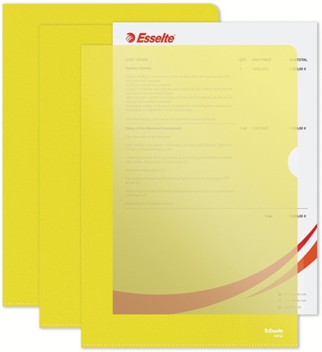 L-map Esselte standaard A4 0.11mm PP geel 100 Stuk-9
