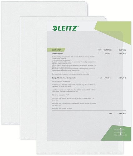 Insteekmap L-model Leitz Premium 0.13mm PP A4 transparant 100 stuks-5