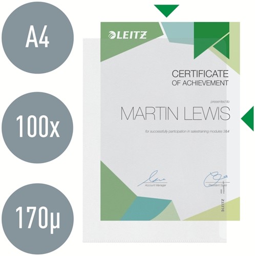 Insteekmap L-model Leitz Premium copy safe 0.17mm PP A4 transparant 100 stuks-11