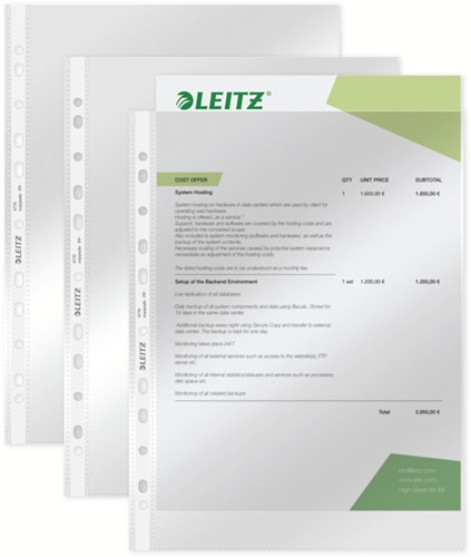 Showtas Leitz Premium standaard PP A4 transparant 100 Stuk-9