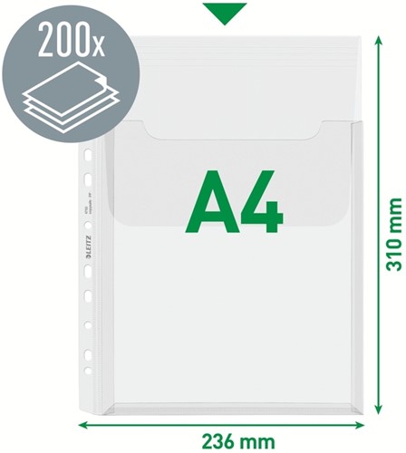 Harmonica showtas Leitz Premium met bovenklep copy safe PP A4  glashelder 5 stuks-8