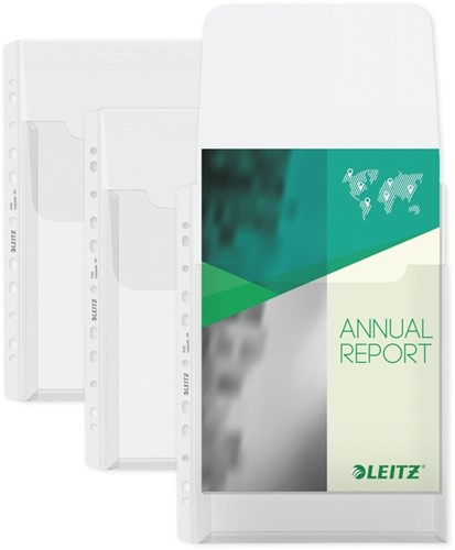 Harmonica showtas Leitz klep PP A4  glashelder 5 Stuk-1