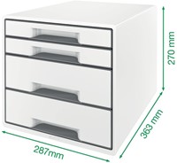 Ladenblok Leitz WOW CUBE A4 maxi 4 laden wit/grijs 1 Stuk-4
