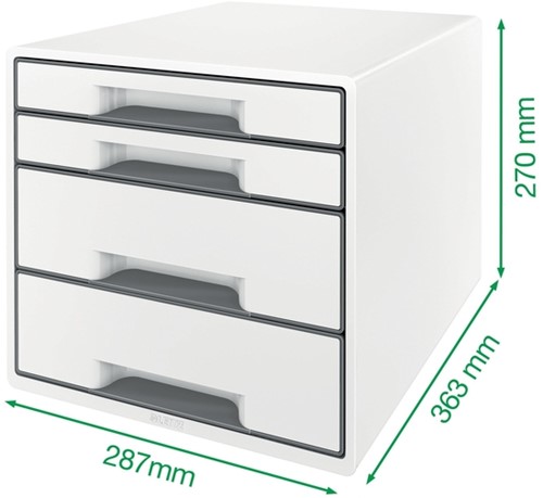 Ladenblok Leitz WOW CUBE A4 maxi 4 laden wit/grijs 1 Stuk-7