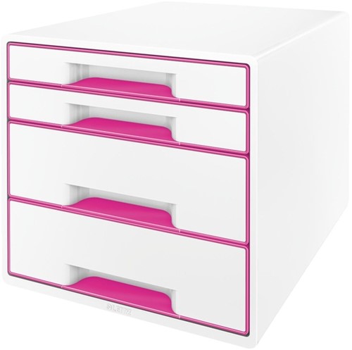 Ladenblok Leitz WOW 4 laden wit/roze 1 Stuk