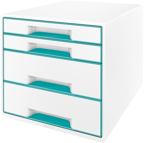 Ladenblok Leitz WOW 4 laden wit/ijsblauw
