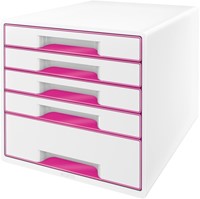 Ladenblok Leitz WOW 5 laden wit/roze 1 Stuk