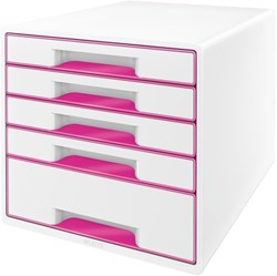 Ladenblok Leitz WOW 5 laden wit/roze 1 Stuk