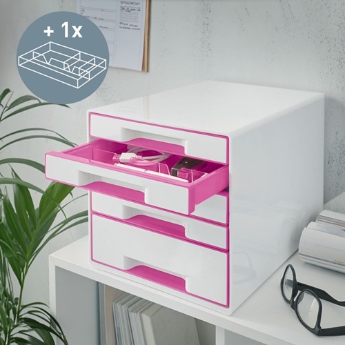 Ladenblok Leitz WOW 5 laden wit/roze-2