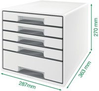 Ladenblok Leitz WOW CUBE A4 maxi 5 laden wit/grijs 1 Stuk-3