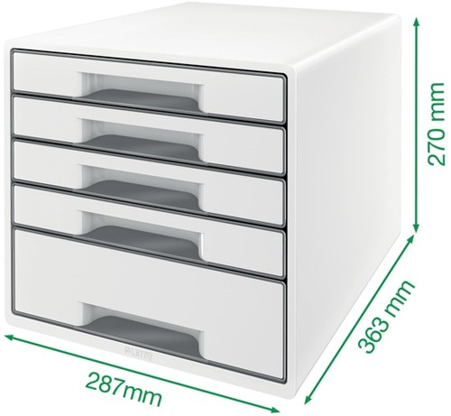Ladenblok Leitz WOW 4 laden wit/ijsblauw-4
