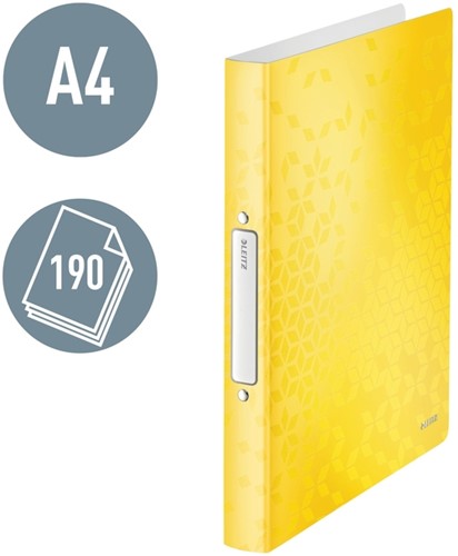 Ringband Leitz WOW A4 2-rings O-mech 25mm PP geel 1 Stuk-2