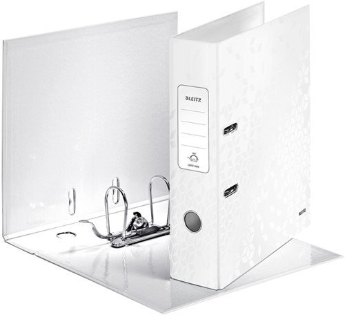Ordner Leitz Wow 180° gelamineerd 80mm A4 wit 1 Stuk