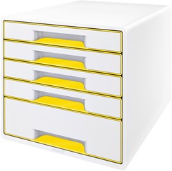 Ladenblok Leitz WOW CUBE 5 laden wit/geel