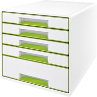 Ladenblok Leitz WOW 5 laden wit/groen 1 Stuk