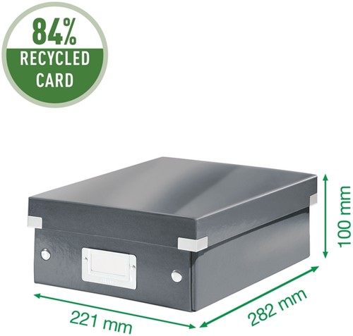 Sorteerbox Leitz WOW Click & Store 220x100x282mm gerecycled karton zwart-3