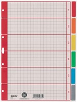 Tabbladen Leitz 4350 A4 4r karton 6dlg grijs 1 Stuk