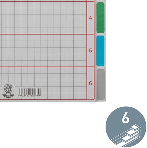 Tabbladen Leitz 4350 A4 4r karton 6dlg grijs 1 Stuk-7