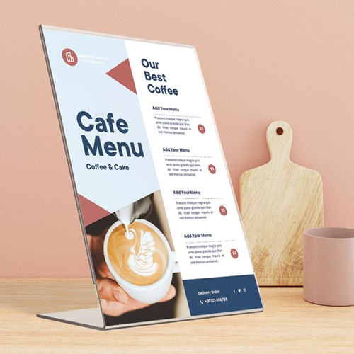 Kaarthouder Europel A4 L-standaard staand acryl 1 Stuk-3