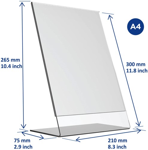 Kaarthouder Europel A4 L-standaard staand acryl 1 Stuk-1