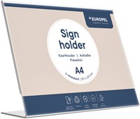Kaarthouder Europel A4 L-standaard dwars acryl 1 Stuk