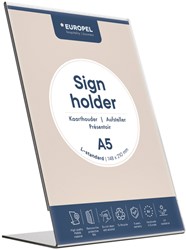 Kaarthouder Europel A5 L-standaard staand acryl 1 Stuk